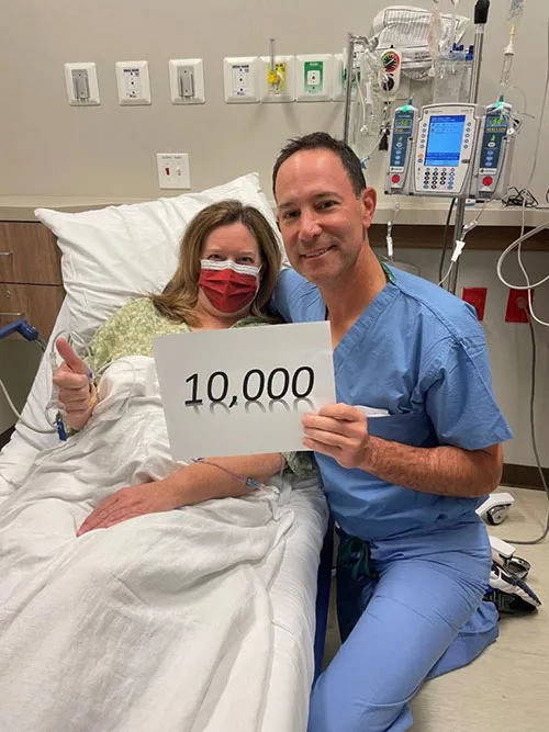 Dr. Goldberg with 10,000th surgery patient